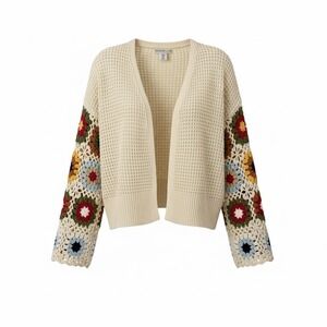 Sincerely Jules Crochet Sweater Granny Squares Floral Hippie Boho Womens Medium